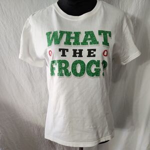 Senor Frogs Womens Large Costa Maya Mexico What The Frog Graphic White T Shirt